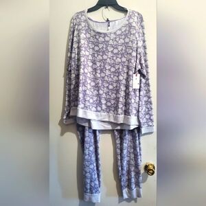 Lilac and grey floral IZOD pajama set